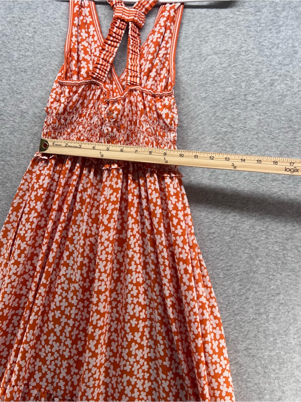 Max Studio Orange and White Floral Maxi Dress - Picture 11 of 11